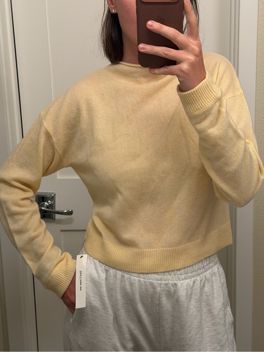 NEW Reformation Monique Cashmere Mockneck Yellow - Size M
